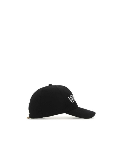 Versace Black Logo Embroidered Baseball Cap for men