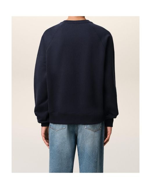 AMI Blue Ami De Coeur Crewneck Sweatshirt for men