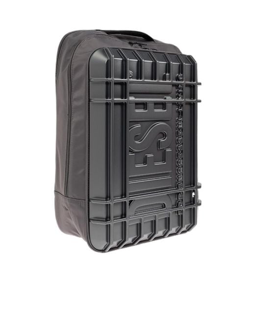 DIESEL Gray Strong Image Backpack for men