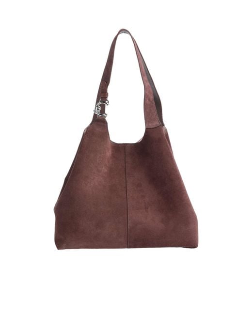 Coccinelle Brown Suede Shoulder Bag