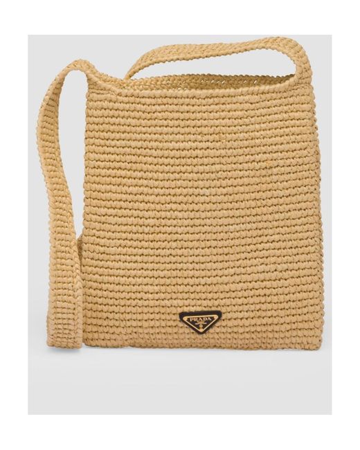 Prada Natural Raffia Tote Bag