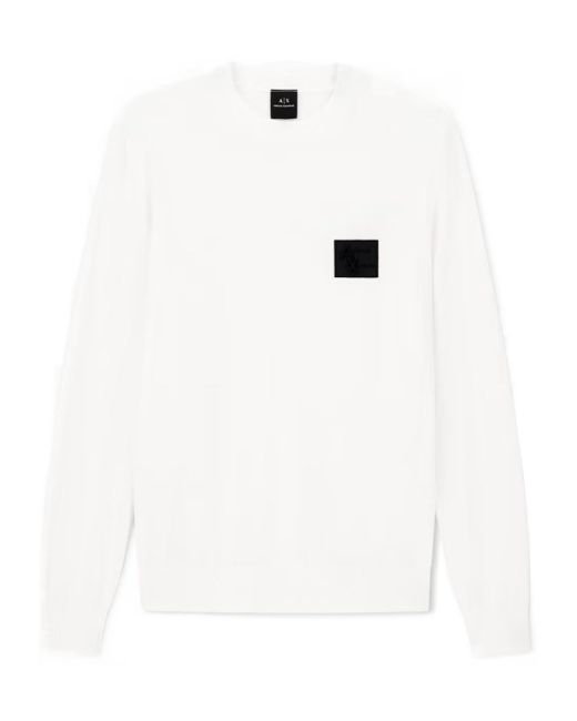 ARMANI EXCHANGE White Wool Sweater for men