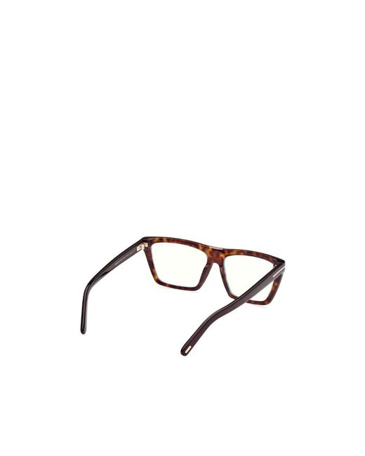 Tom Ford White Eyewear Rectangle-Frame Glasses