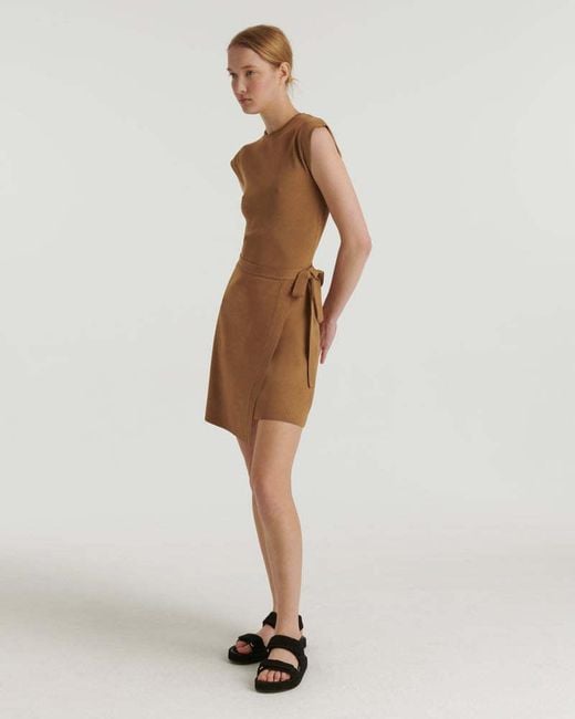 Yves Salomon Brown Sleeveless Dress