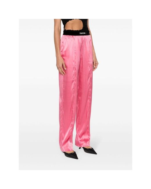 Tom Ford Pink Pants With Logo