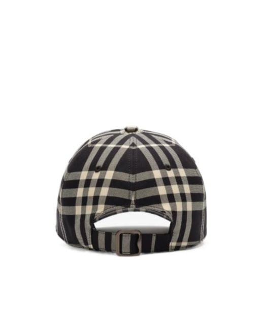Burberry Multicolor Check Cotton Baseball Cap