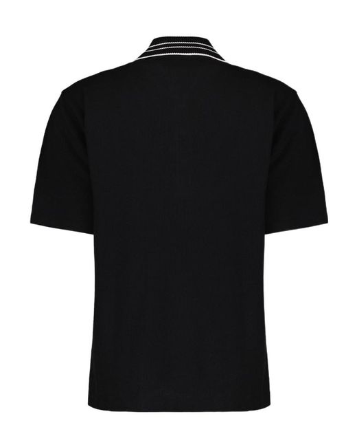 Moncler Black Logo Patch Short-Sleeved Polo Shirt