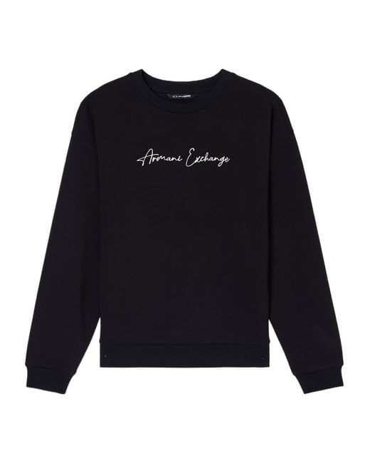 ARMANI EXCHANGE Black Crew-Neck Sweatshirt