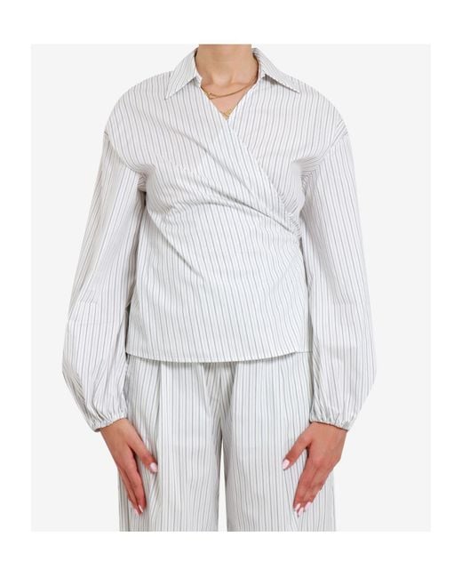 Semicouture White Striped Blouse