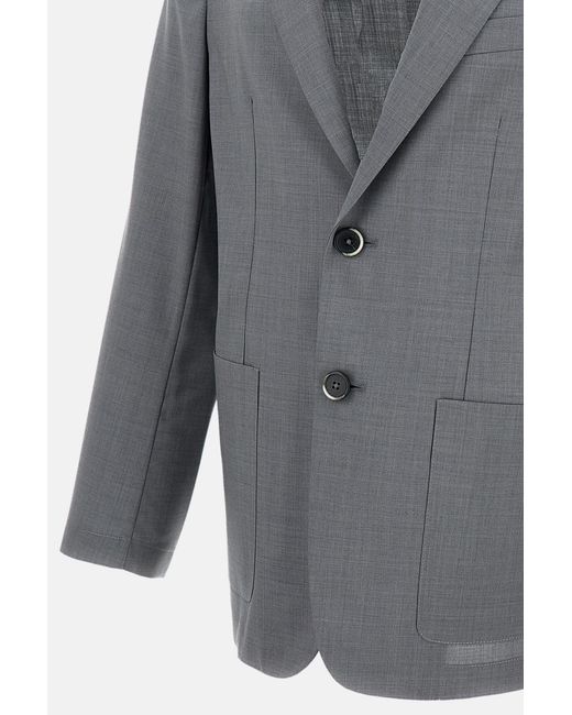 Barena Gray Single-Breasted Blazer for men