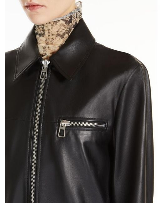 Sportmax Black Zip-Up Long-Sleeved Jacket