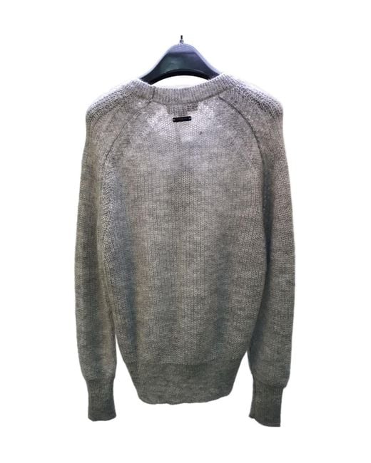 Burberry Gray Round-Neck Knitted Pullover