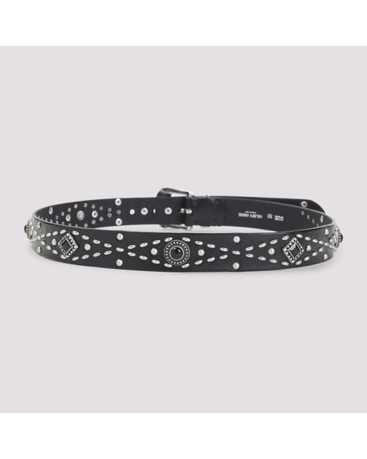 Golden Goose Deluxe Brand White Stud-Embellished Buckle Belt for men