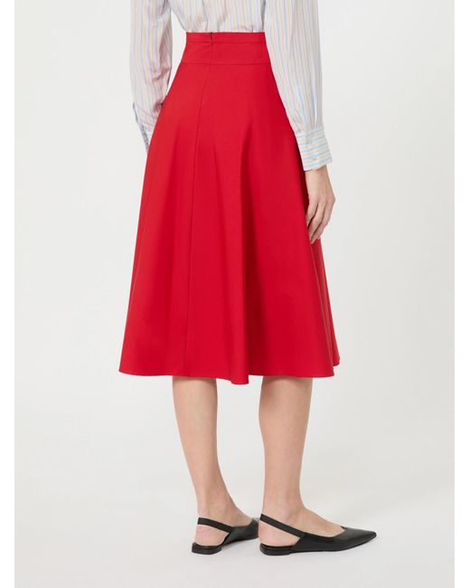 Max Mara Red Studio Mstvolume Pleated Midi Skirt