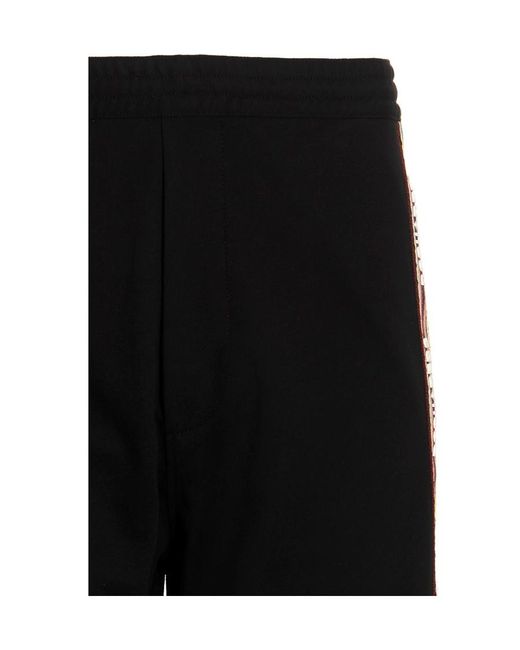 DSquared² Black Logo-Tape Elasticated Waist Track Pants for men