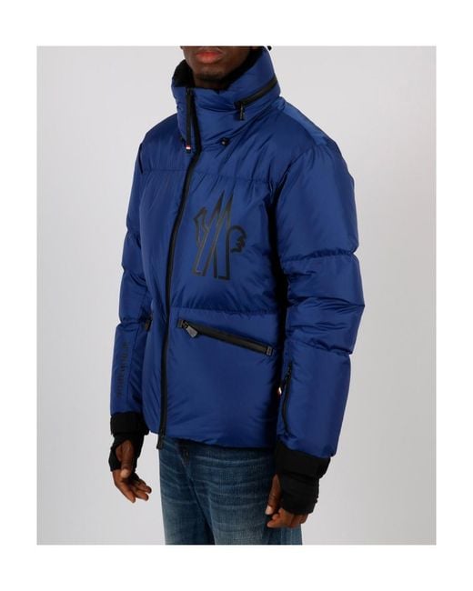 Moncler Blue Verdons Logo-Appliqué Hooded Down Jacket for men