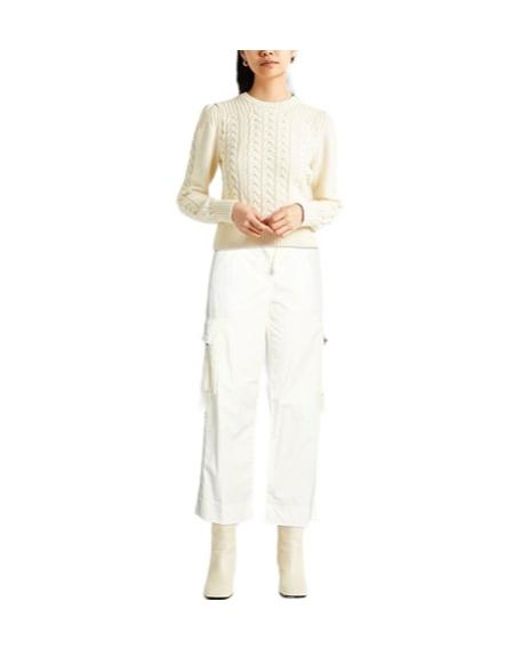 Tory Burch White Simple And Loose Pants