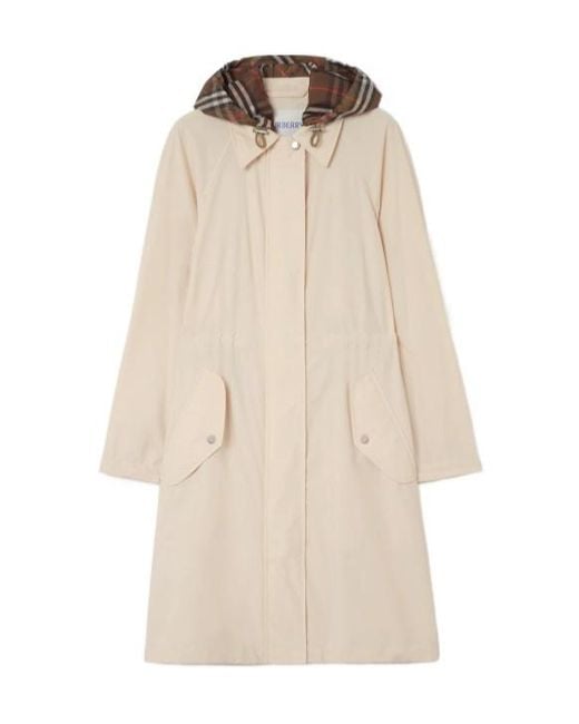 Burberry Natural Newbury Checked-Hood Parka