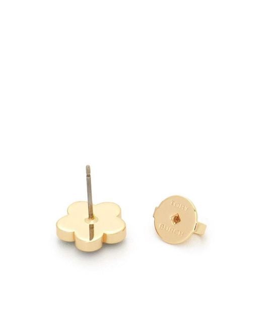 Tory Burch White Flower-Shaped Earrings