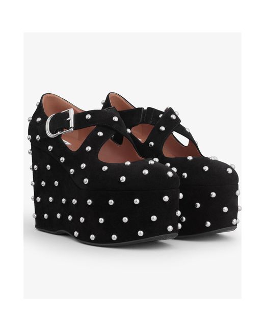 Alaïa Black Rivet Wedges