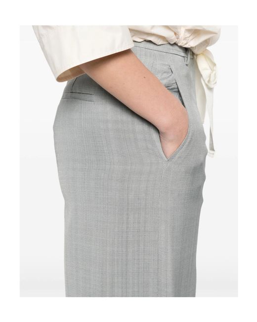 Forte_forte Gray Casual Pants With Belt Loops