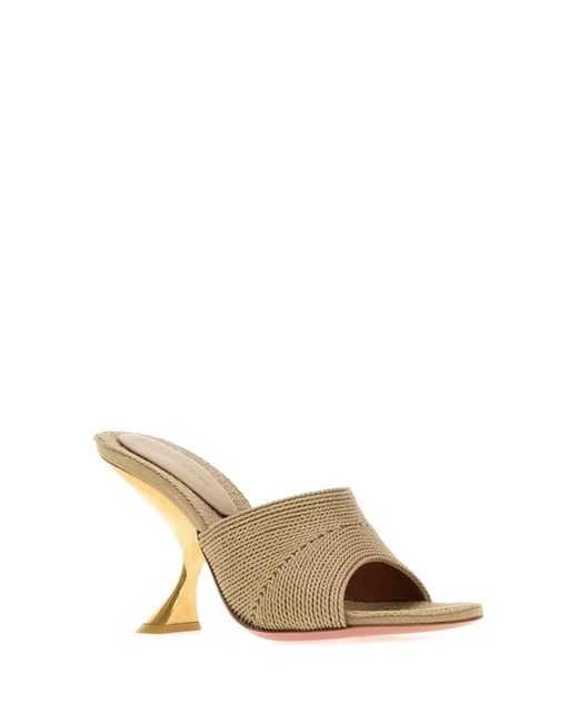 AMINA MUADDI Natural Woven Details High-Heeled Sandals