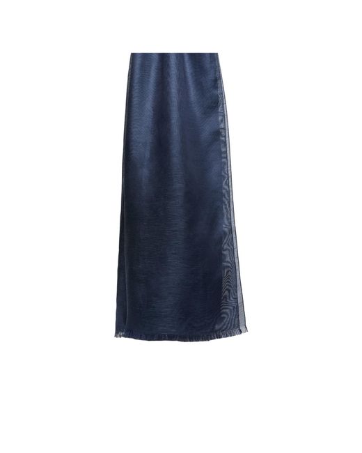Max Mara Blue Silk And Linen Stole