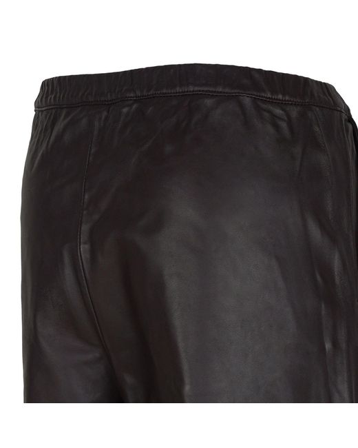 SELECTED Black Leather Palazzo Trousers