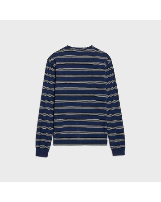 Céline Blue Long-Sleeved T-Shirt for men