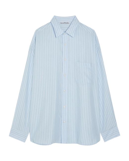 Acne Blue Minimalist Versatile Striped Shirt