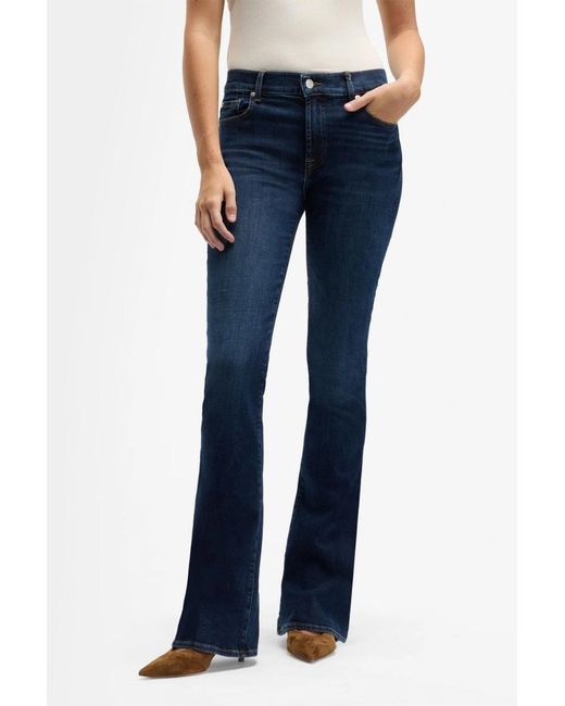 7 For All Mankind Blue Mid Waist Bootcut Jeans