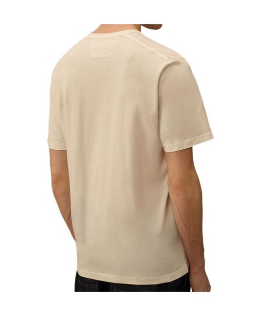 C P Company Natural Logo-Print Short-Sleeved T-Shirt for men