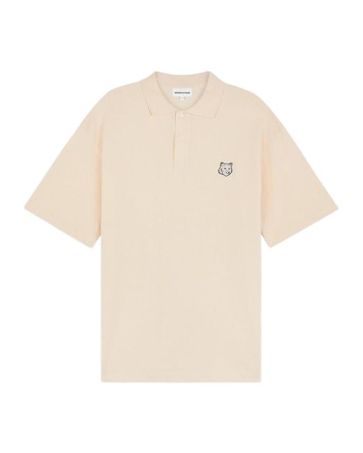Maison Kitsuné White Maison Kitsuné Bold Fox Head Patch Oversized Polo Shirt for men
