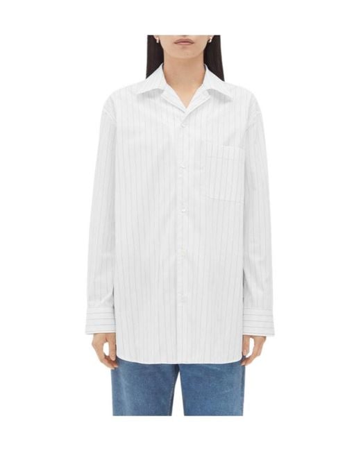 Bottega Veneta White Pinstripe Shirt