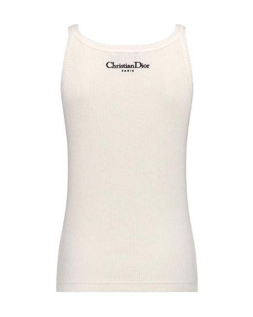 Dior White Iviera Cropped Tank Top