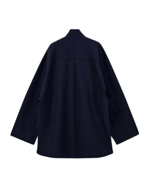 Giorgio Armani Blue Curved Hem Open Front Cape