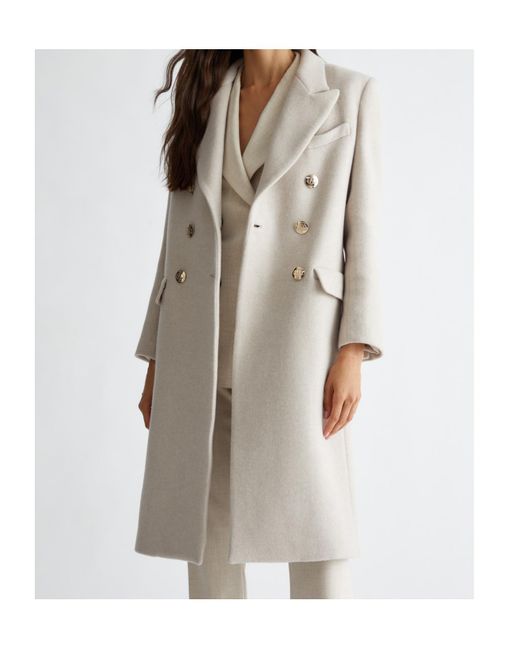 Liu Jo White Double-Breasted Coat