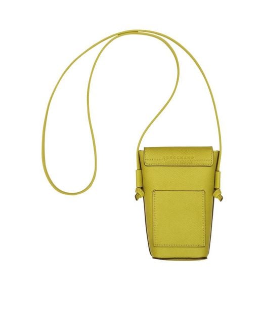 Longchamp Yellow Épure Leather Phone Case