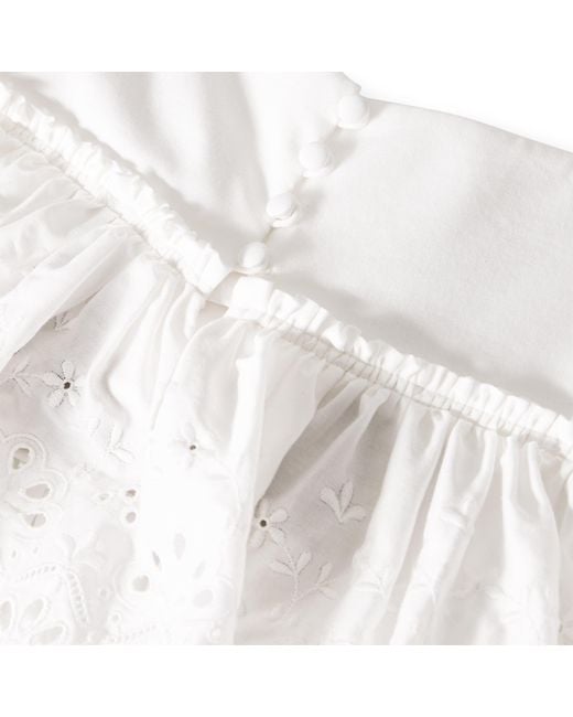 Chloé White Pleated Collar Top
