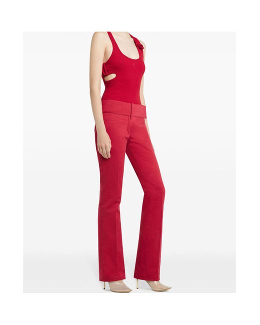 Courreges Red Bootcut Trousers