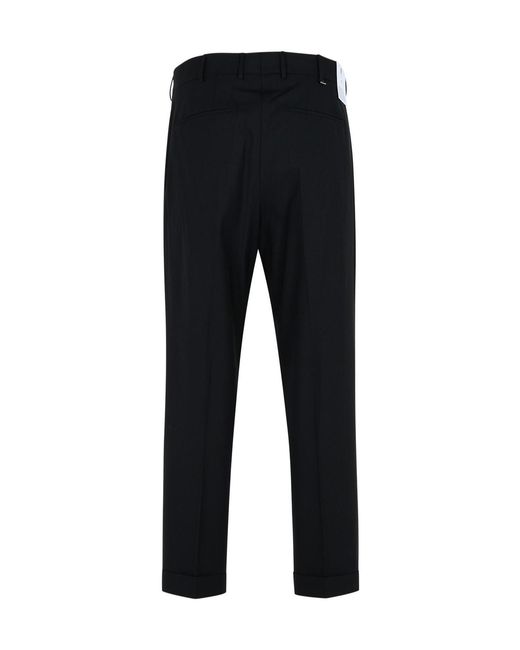PT01 Black Cuffed Trousers for men