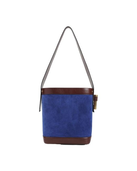 Versace Blue Pivot Small Bucket Bag