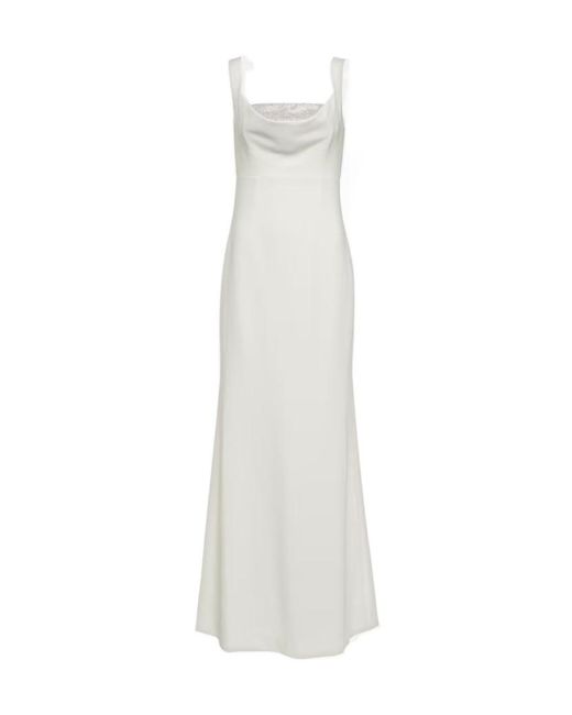 Roland Mouret White Embellished Crêpe Gown