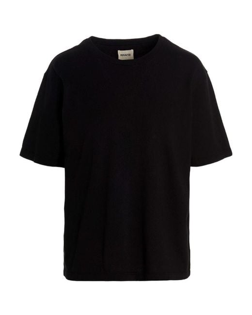 Khaite Black Mae Logo Patch Crewneck T-Shirt