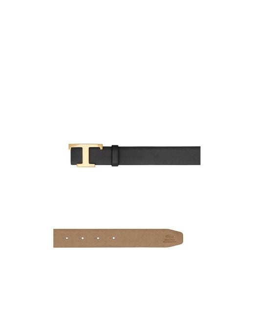 Tod's Black T-Timeless Reversible Belt