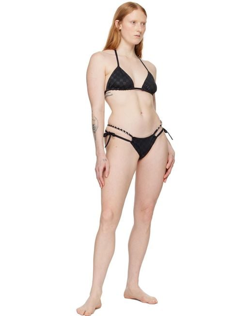 M I S B H V Multicolor Monogram-Pattern Bikini Bottoms