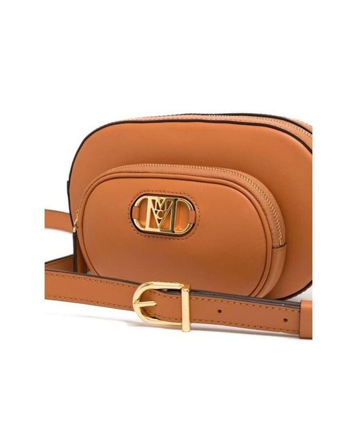 MCM Brown Mode Travia Logo Plaque Mini Crossbody Bag