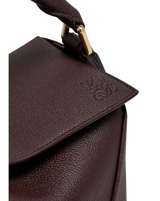Loewe Brown Puzzle Edge Small Leather Top Handle Bag