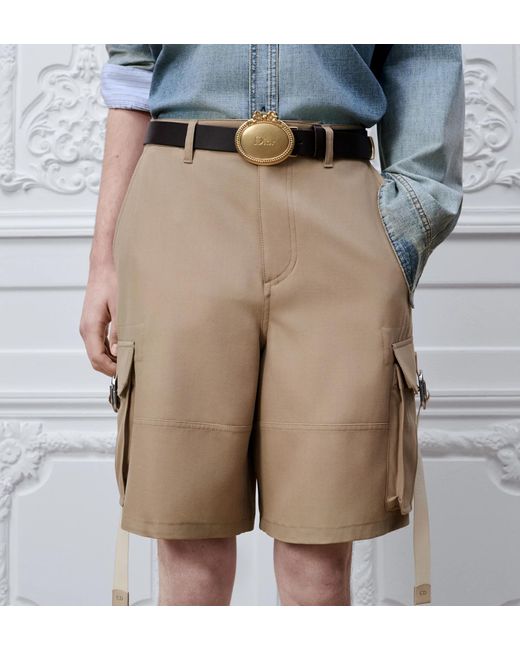Dior Natural Cargo Shorts for men