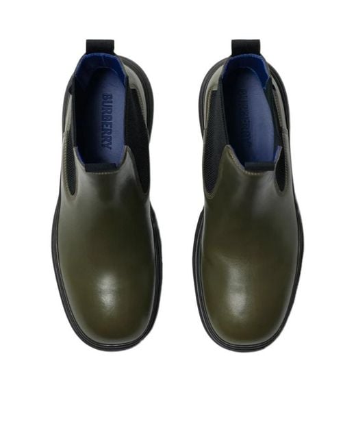 Burberry Black Round-Toe Chelsea Boots